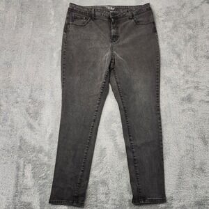Time and Tru Jeans Womens 18 Black High Rise Skinny TT3016892 5 Pocket Stretch